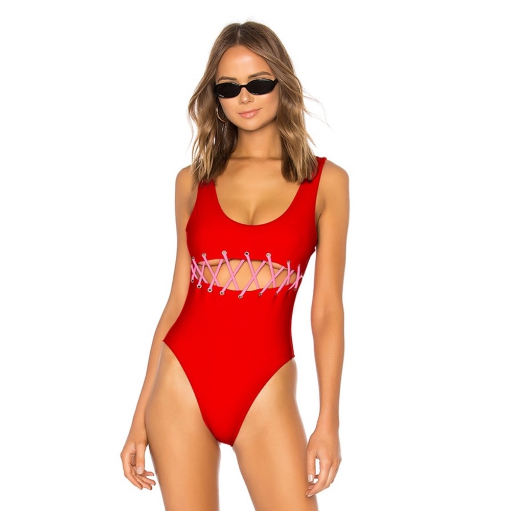 NWT Lovers and Friends Caged One-Piece Swimsuit.